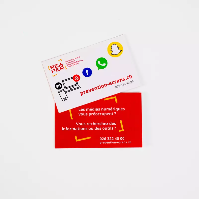 Cartes de visite du site prevention-ecrans.ch