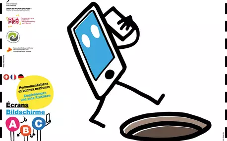 Illustration de la première page du dépliant de recommandation "écrans ABC"